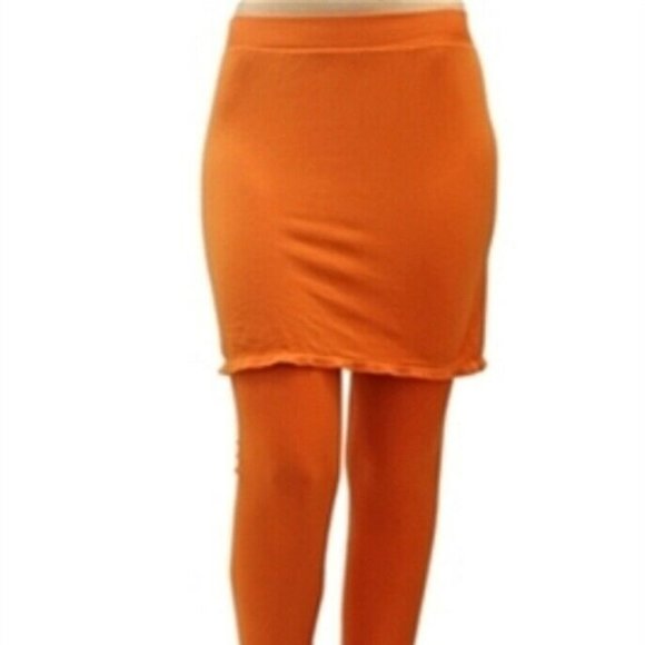 Legging Skirt Ribbed Waist  Ankle Opaque Skegging Tights OS - Picture 1 of 15